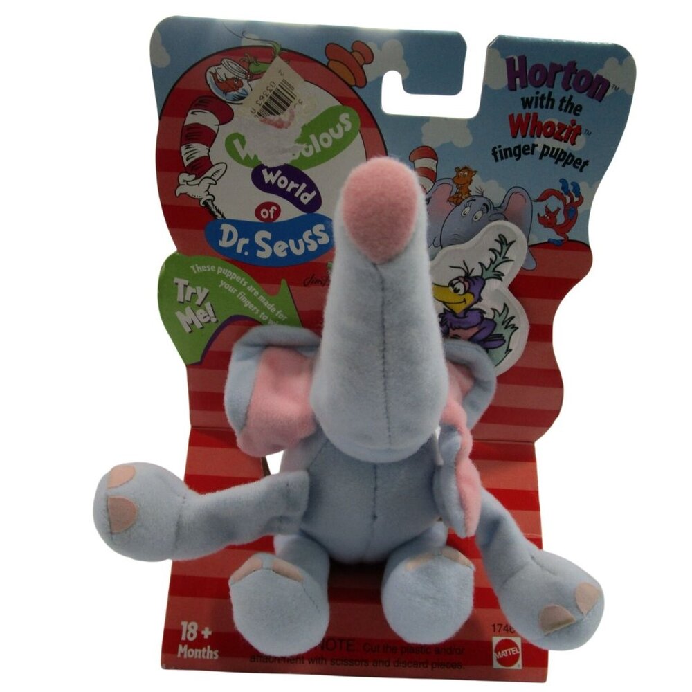 Dr. Seuss Horton With The Whozit Finger Puppet By Mattel